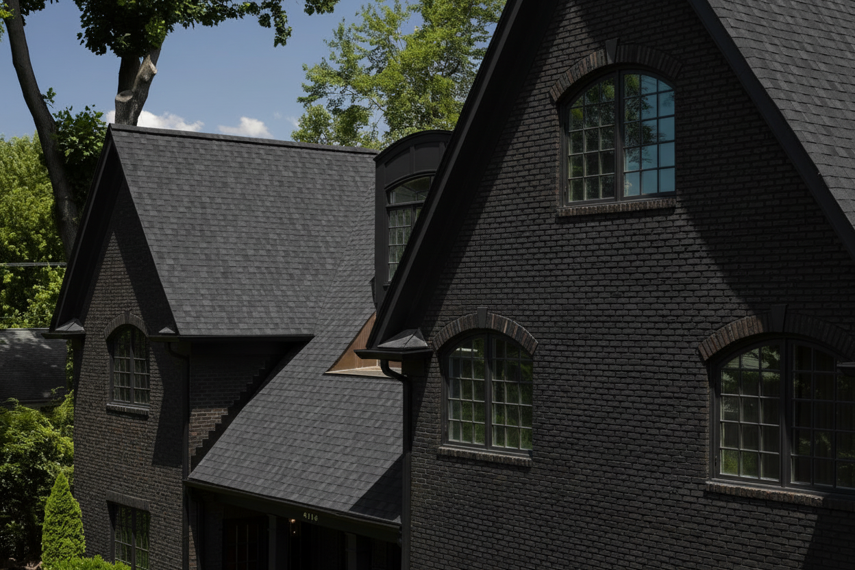 Black house with Black roof