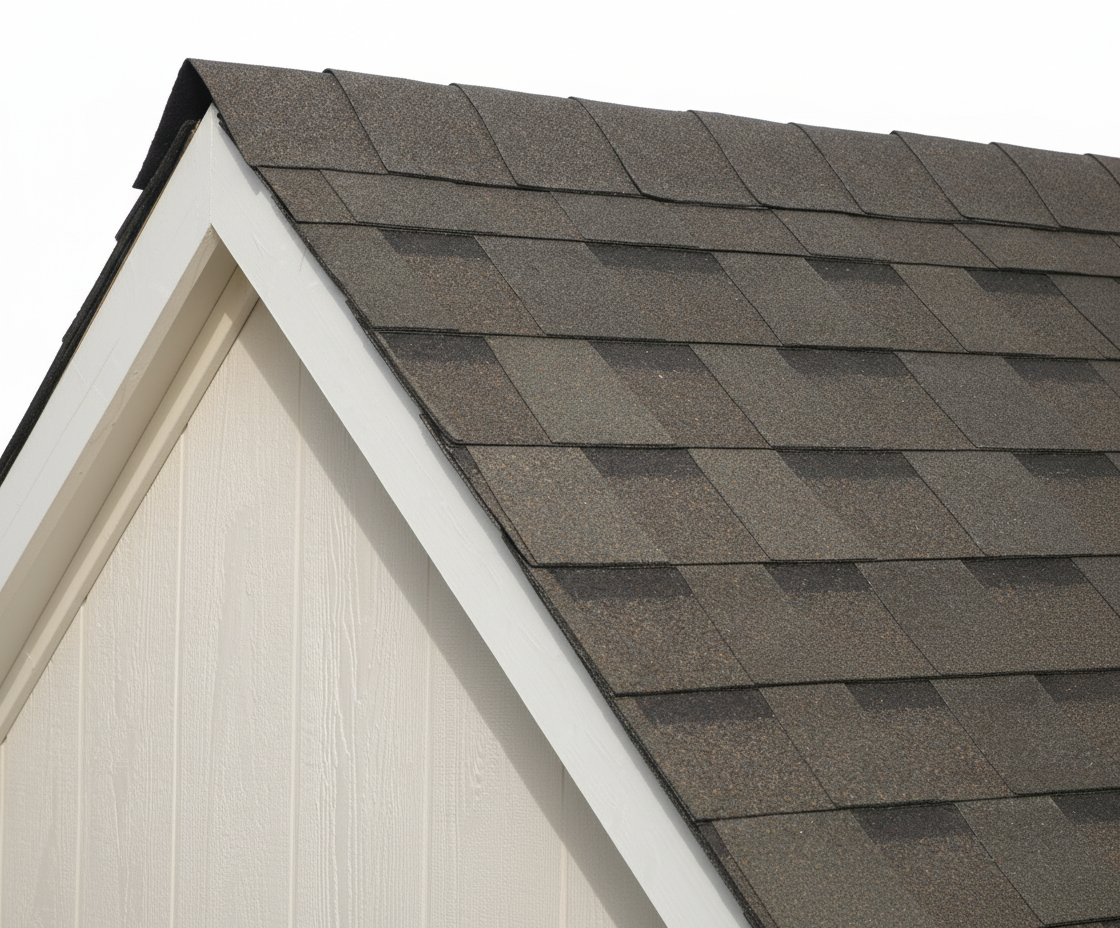 Cream house with Brown roof