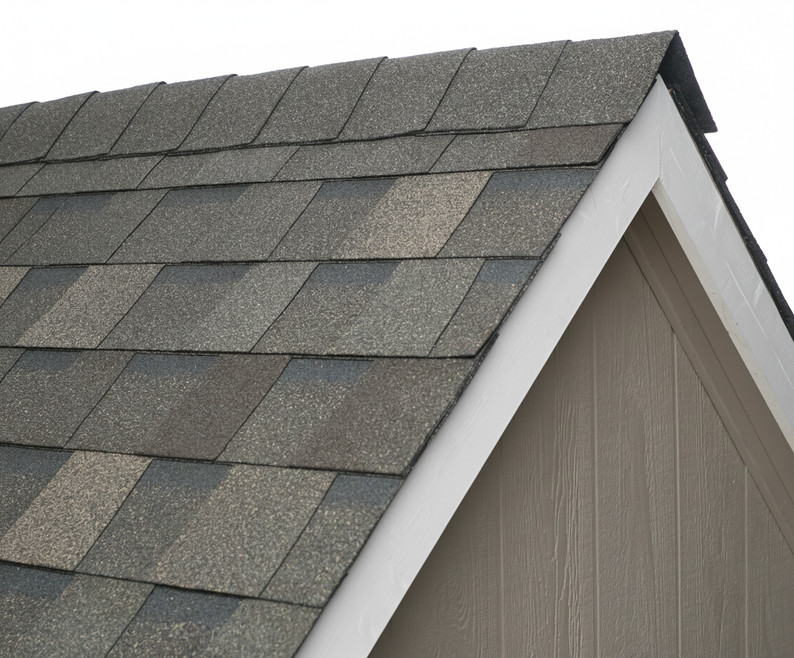 Gray house with Weathered Wood roof