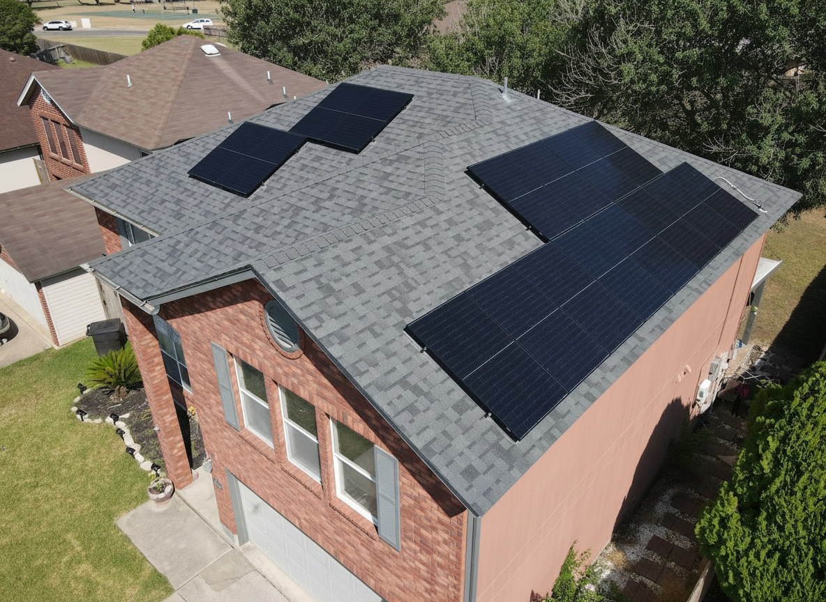 Terracotta house with Charcoal roof using Duration Estate Gray