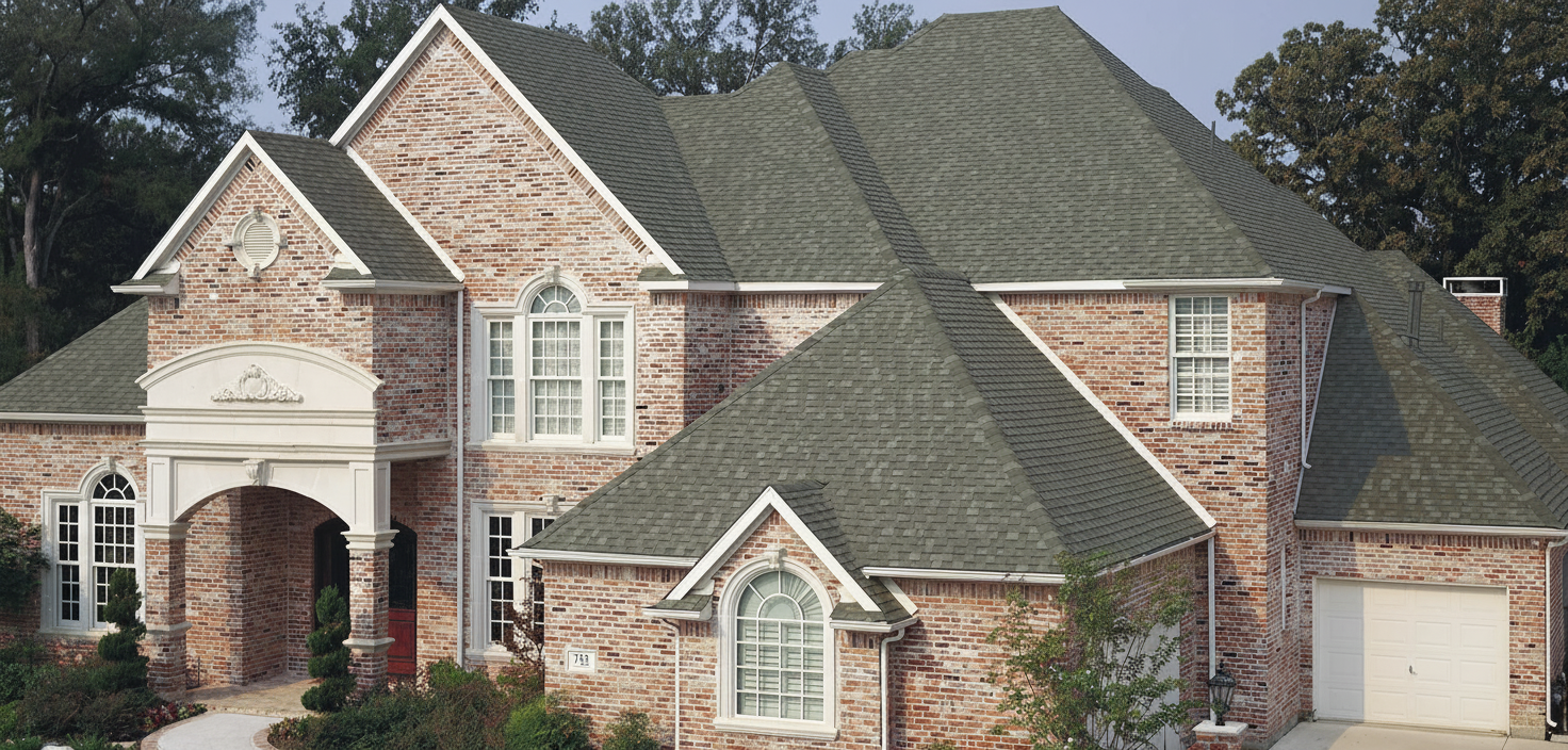 Terracotta house with Charcoal roof using Heritage Oxford Grey
