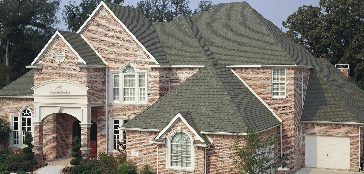 Terracotta house with Charcoal roof using Heritage Oxford Grey