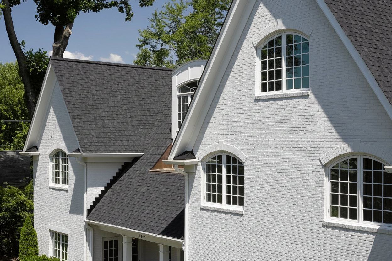 White house with Black roof