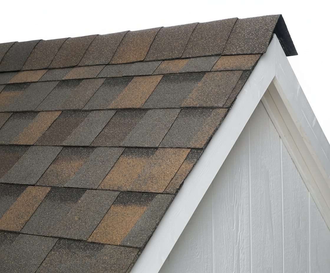 White house with Brown roof