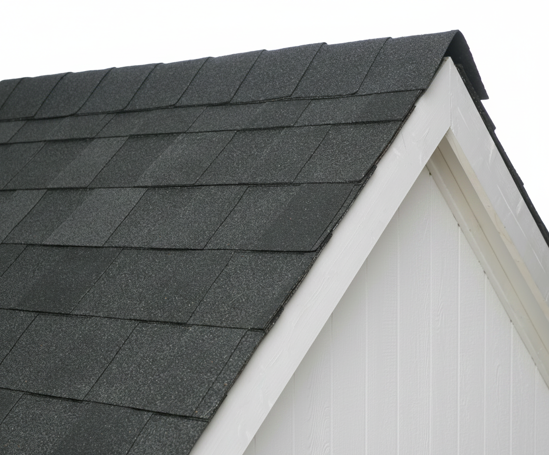 White house with Charcoal roof