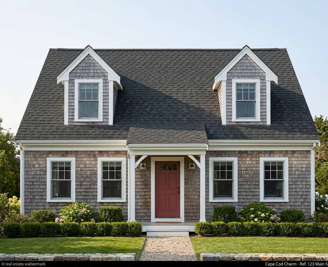 Cape Cod home with charcoal roof