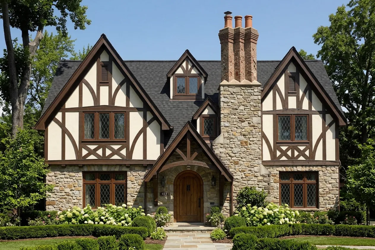 Tudor with Black roof
