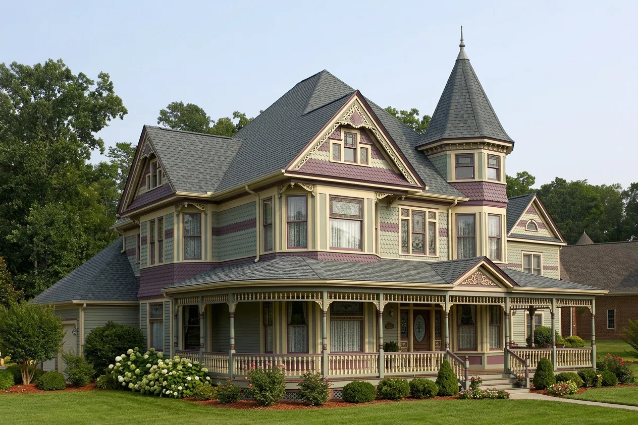 Victorian home with Charcoal roof -- CertainTeed Landmark Colonial Slate (right-34)