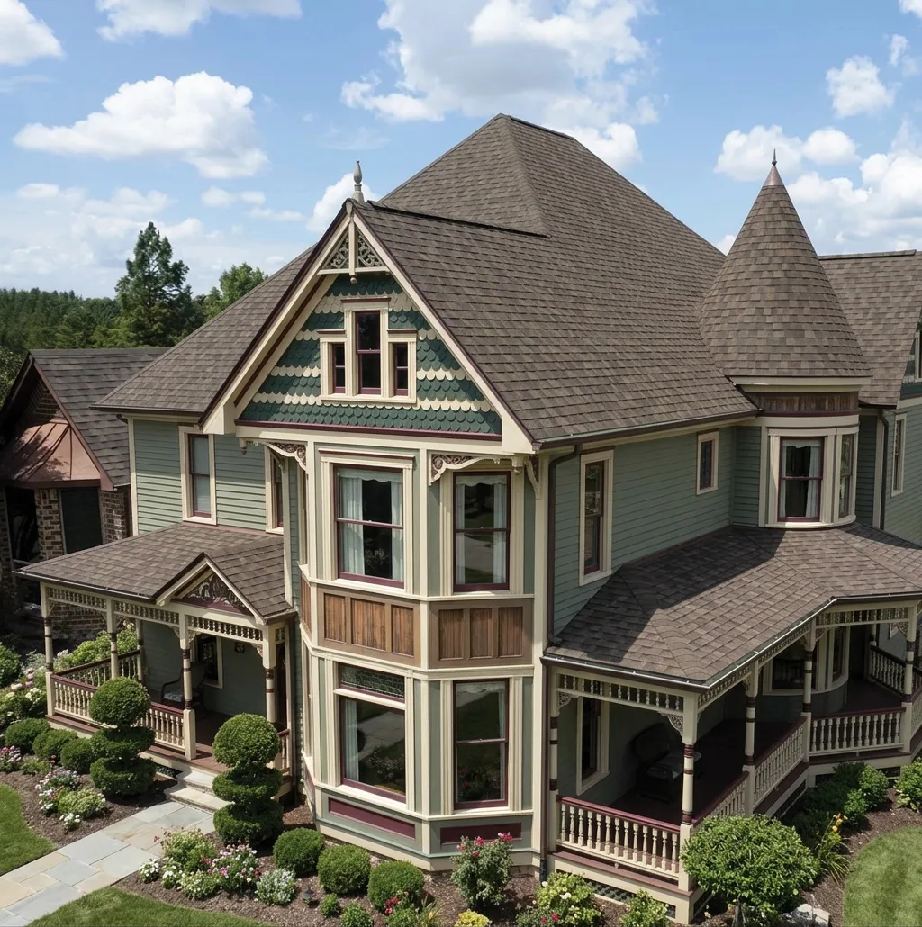 Victorian home with Charcoal roof -- IKO Dynasty Cornerstone WWD (right-34)
