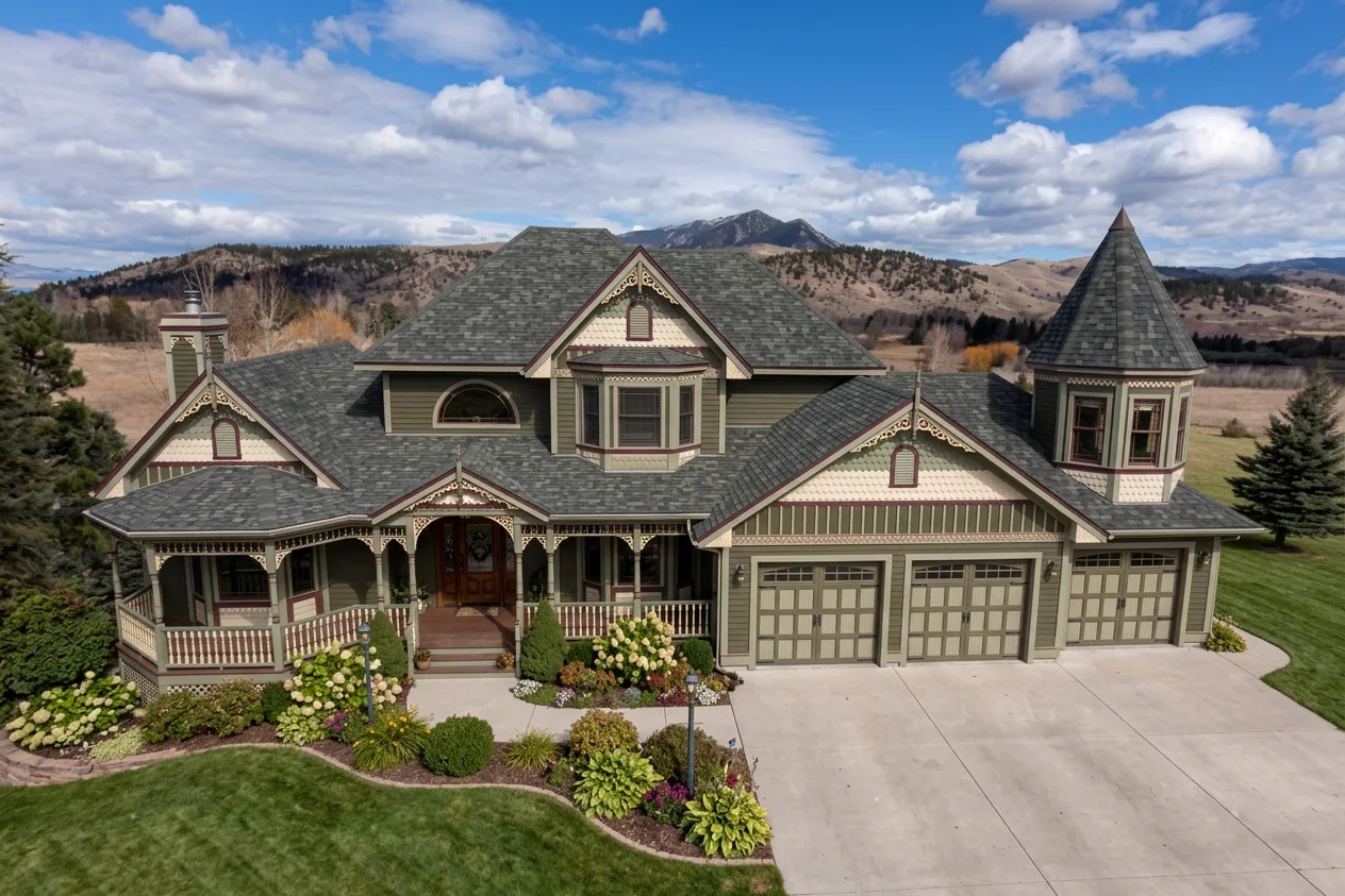 Victorian home with Charcoal roof -- Malarkey Legacy Storm Grey (left-34)