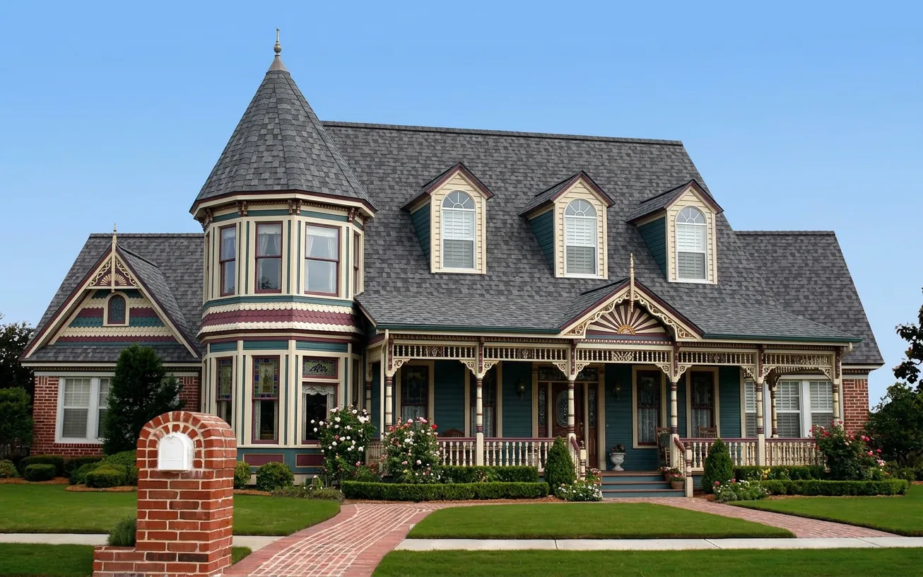 Victorian home with Charcoal roof -- Owens Corning Duration Midnight Plum (left-34)