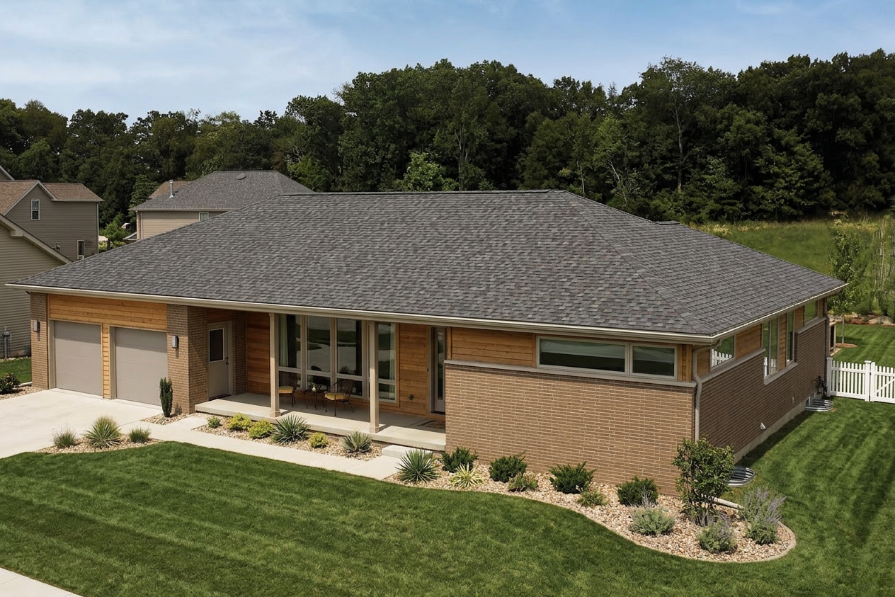 Florida home with Northgate Climateflex Max Def Driftwood roof